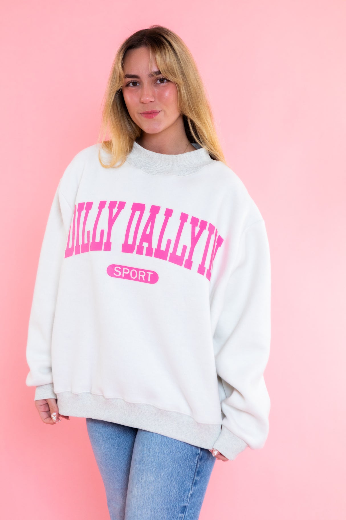 Dilly Dallyin Sport Reversable Sweatshirt Ash Grey