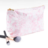 8 Oak Lane | Pink Bow Toile Clear Coated Travel Cosmetic Case