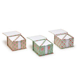 Floral Block Print Note Paper Caddy