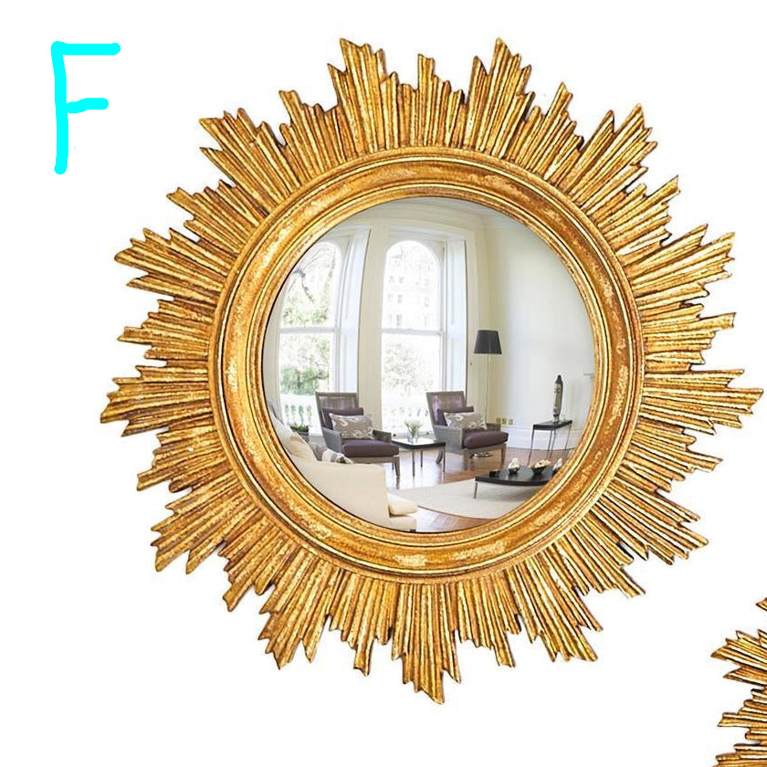 Two's Company | Gold Leaf Convex Wall Mirror