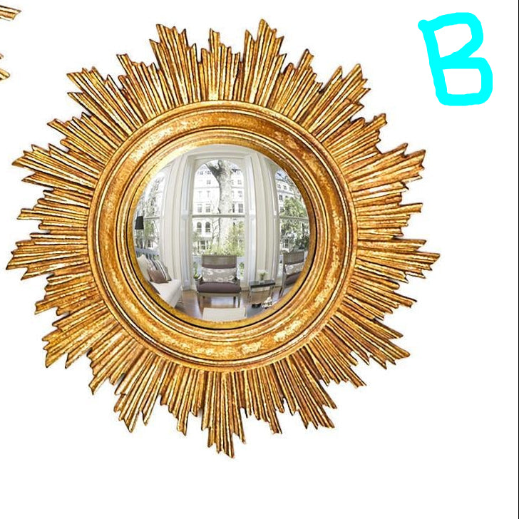 Two's Company | Gold Leaf Convex Wall Mirror
