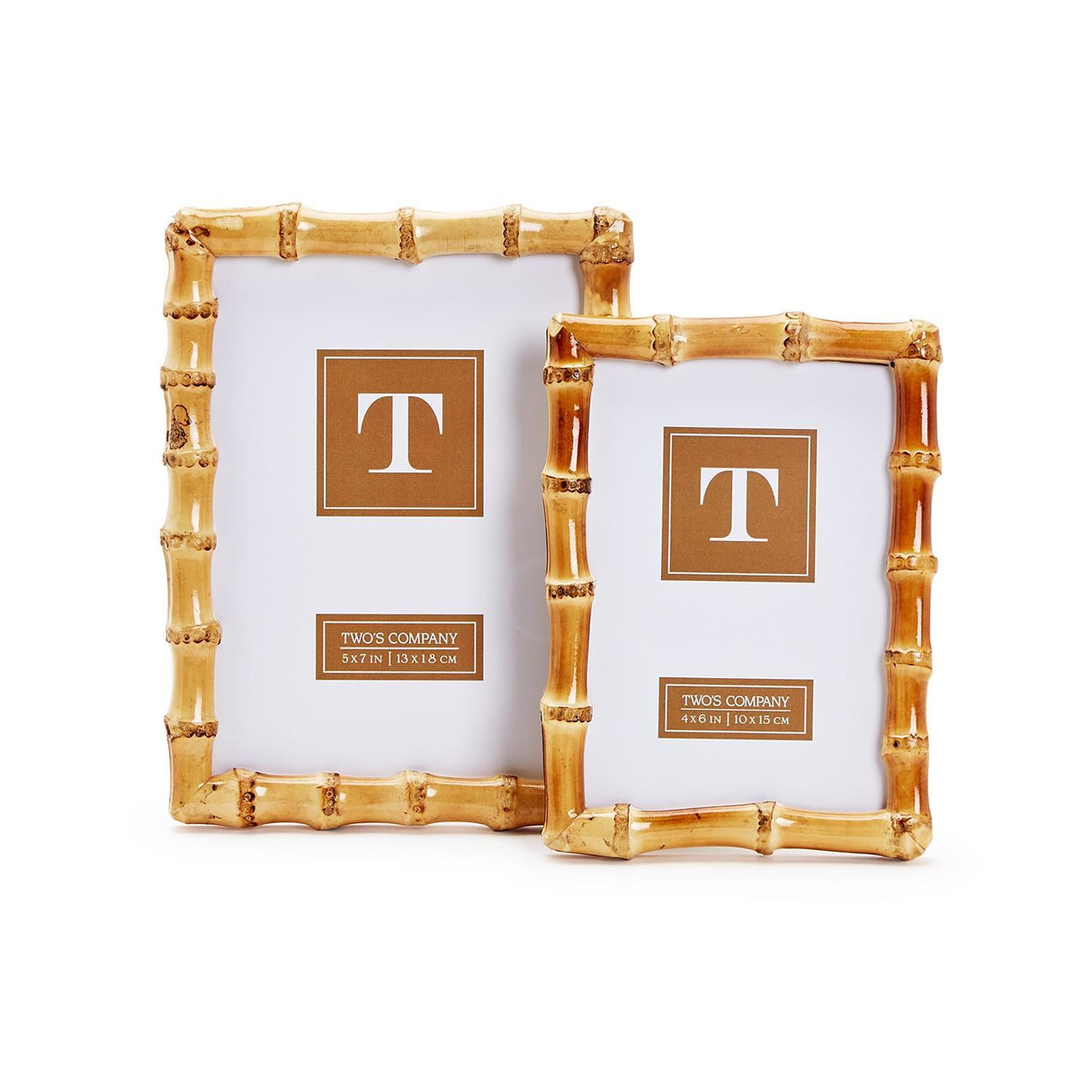 Two's Company | Blonde Natural Bamboo Finish Photo Frame