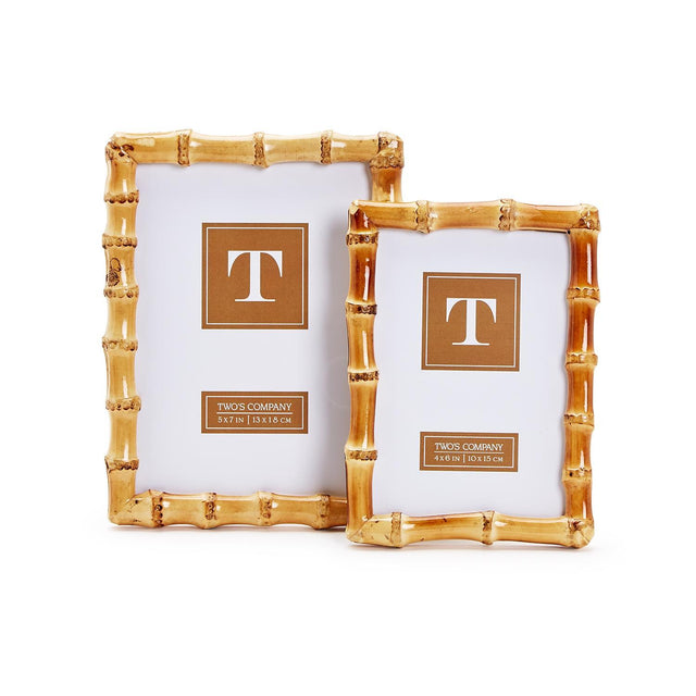 Two's Company | Blonde Natural Bamboo Finish Photo Frame