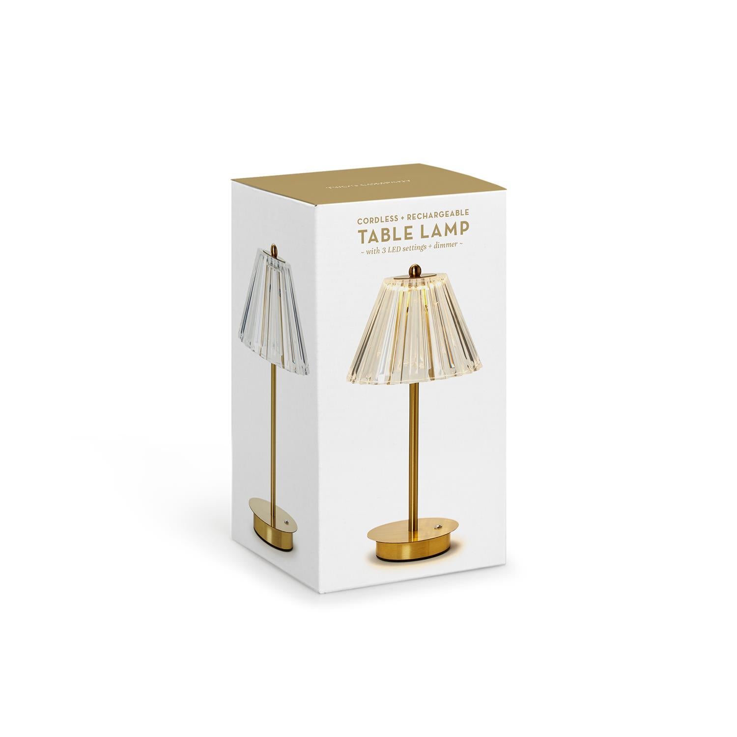 Two's Company | LED Portable Cordless Table Lamp with Acrylic Shade in Gift Box