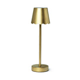 LED Cordless Table Lamp with Scalloped Edge Shade in Brass