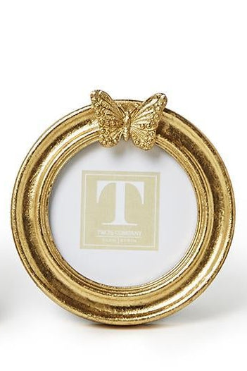 Two's Company | Golden Butterfly Gold Leaf Finish Photo Frame