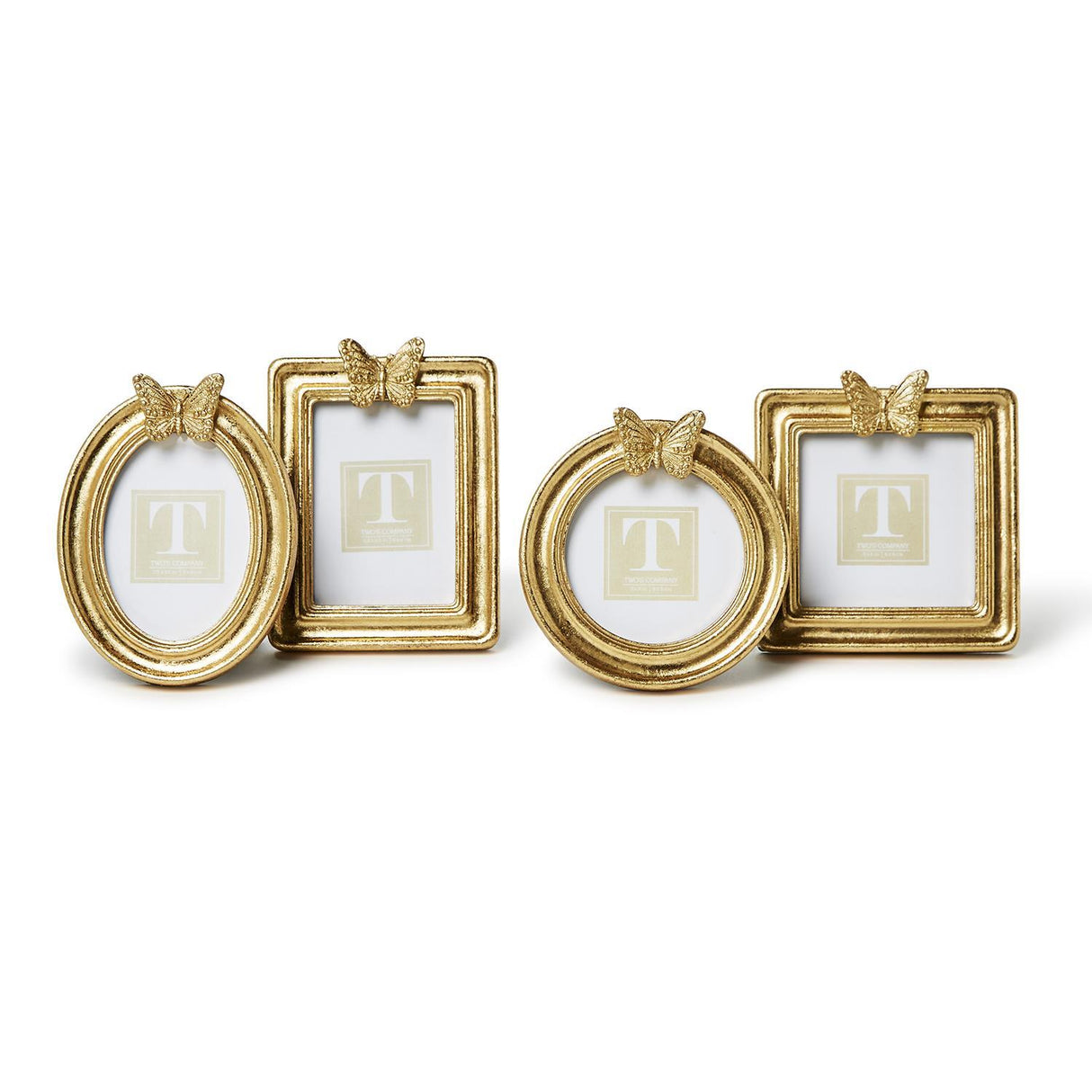 Two's Company | Golden Butterfly Gold Leaf Finish Photo Frame