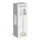 LED Cordless Table Lamp with Scalloped Edge Shade in White