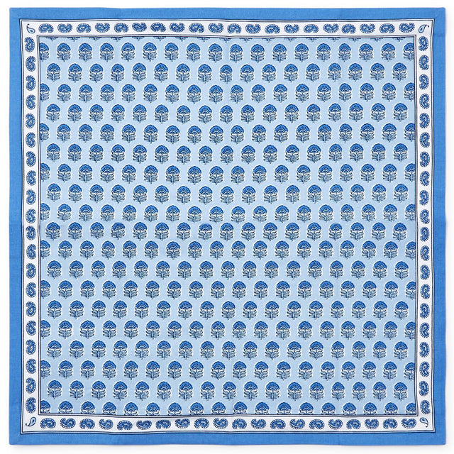 Chinoiserie Blue Block Print Cloth Napkins