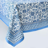 Chinoiserie Blue Block Print Design Tablecloths