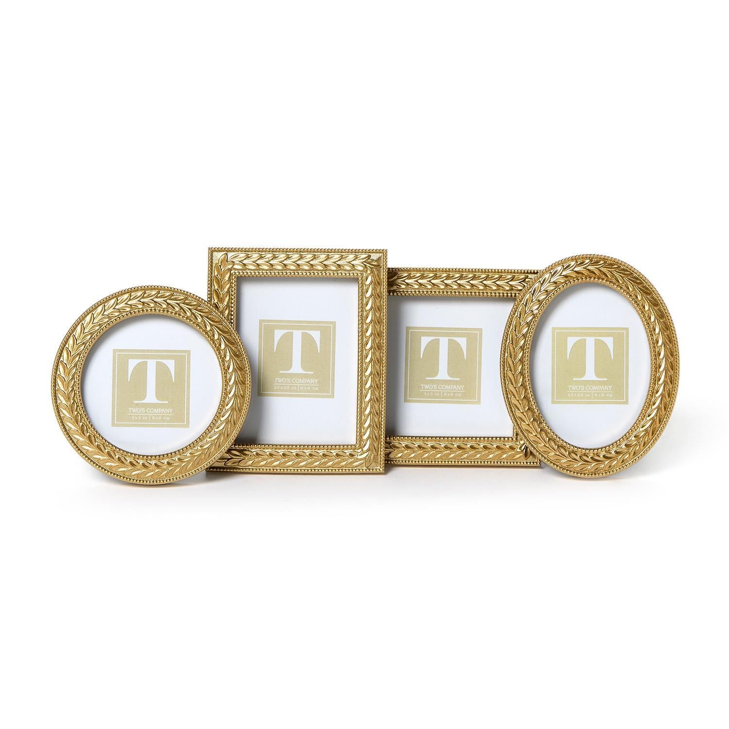 Two's Company | Laurel Wreath Gold Photo Frames