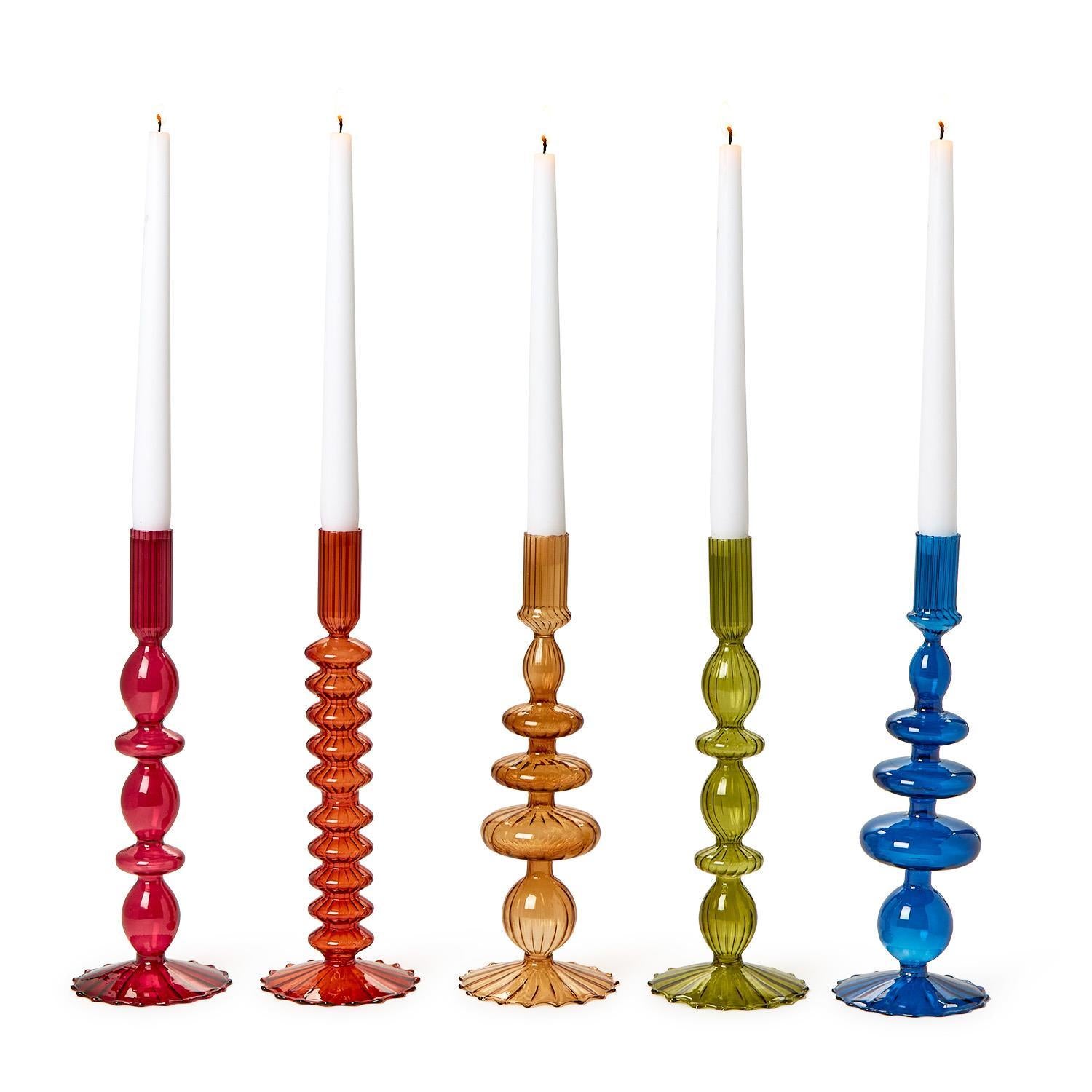 Blown Glass Taper Candleholders / Candlesticks