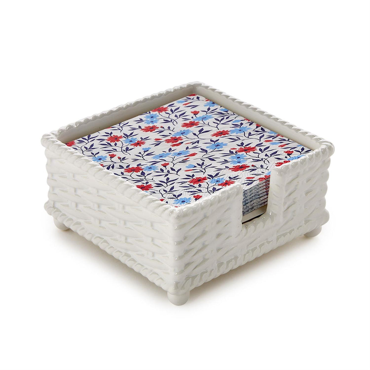 Two's Company | Basketweave Cocktail Napkin Holder