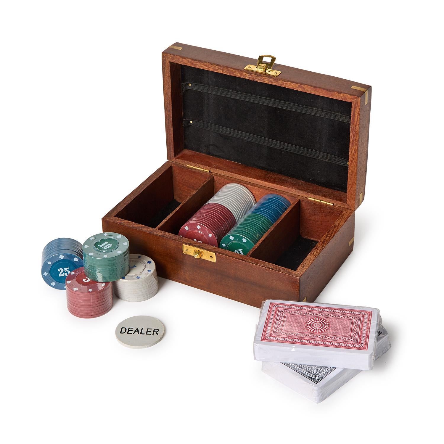 Two's Company |The Turf Club Poker Set in Hand-Crafted Wooden Box