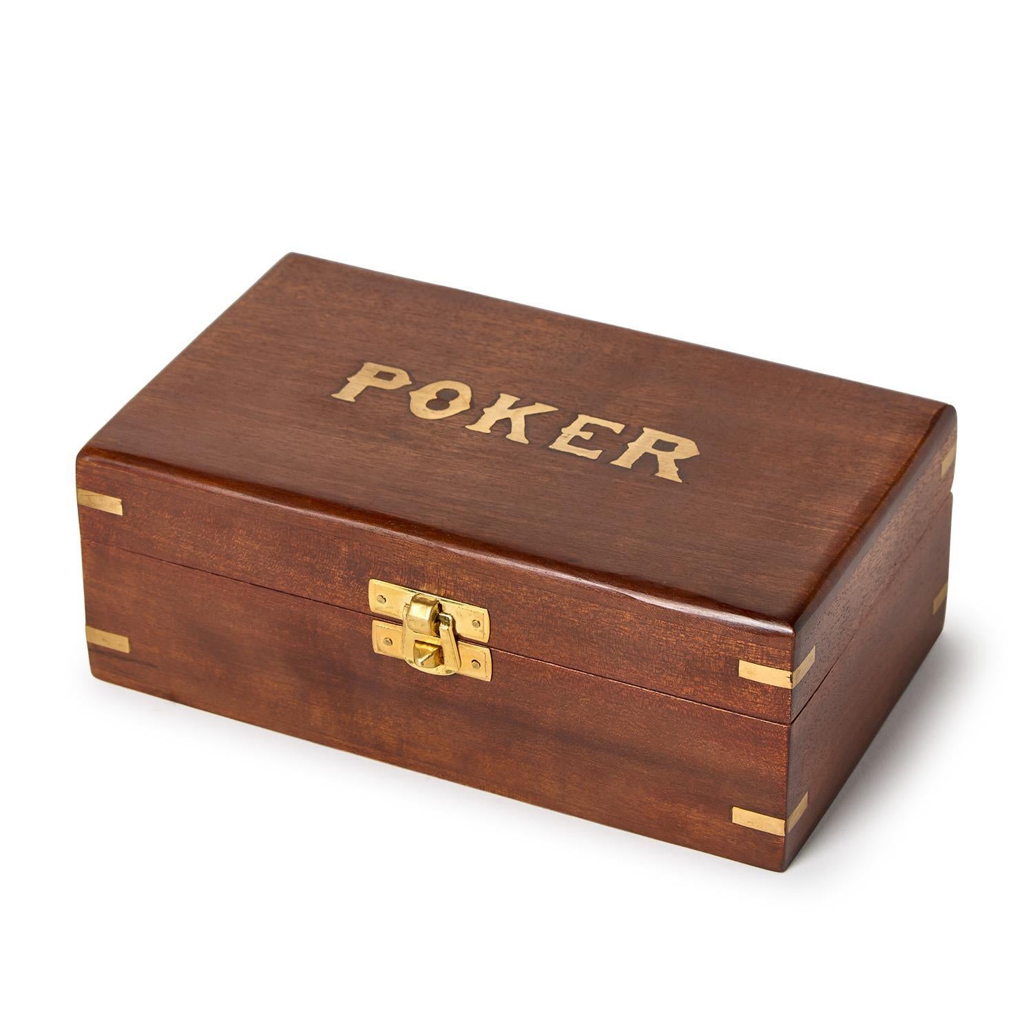 Two's Company |The Turf Club Poker Set in Hand-Crafted Wooden Box