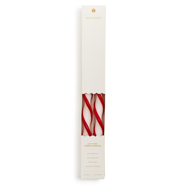 Two's Company | Twist and Glow Set of 2 Red Ribbon Candles