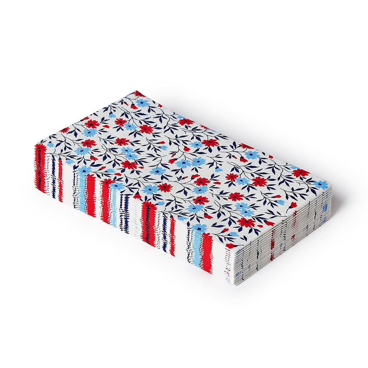 Two's Company | Red, White and Bloom 3-Ply Paper Dinner Napkins