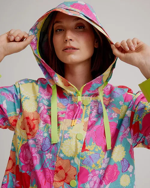 Nikki Jones | Floral Packable Raincoat