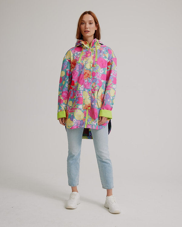Nikki Jones | Floral Packable Raincoat