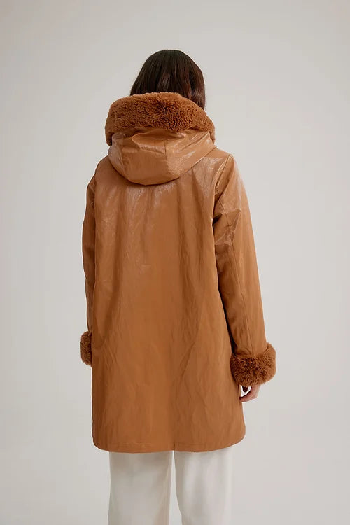 Nikki Jones Hooded Reversible Faux Fur Jacket