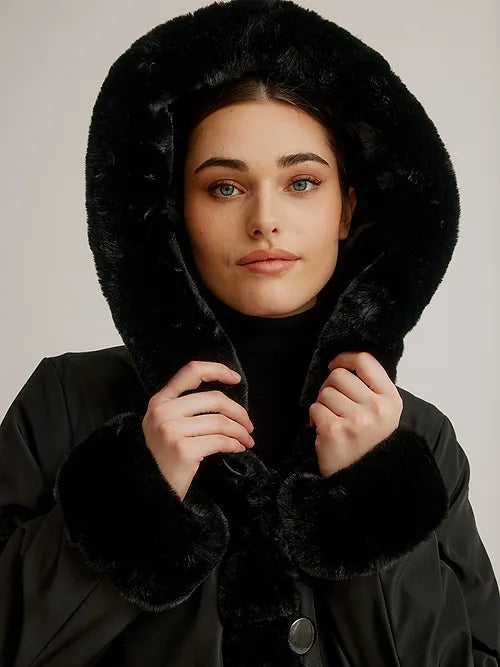 Load image into Gallery viewer, Nikki Jones | Hooded Reversible Faux Fur Jacket
