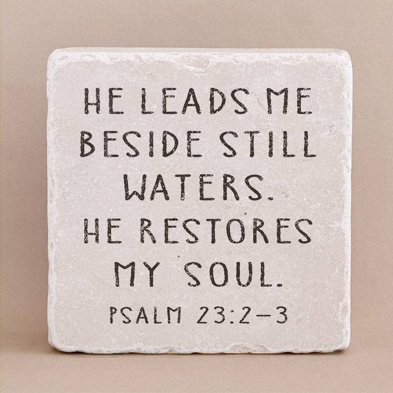 Twelve Stone Art - 569N | Psalm 23:2-3 - Small