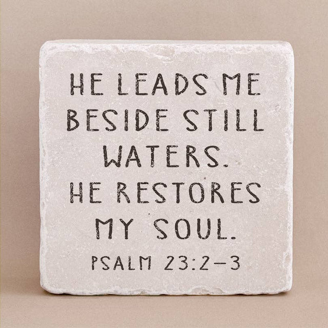 Twelve Stone Art - 569N | Psalm 23:2-3 - Small
