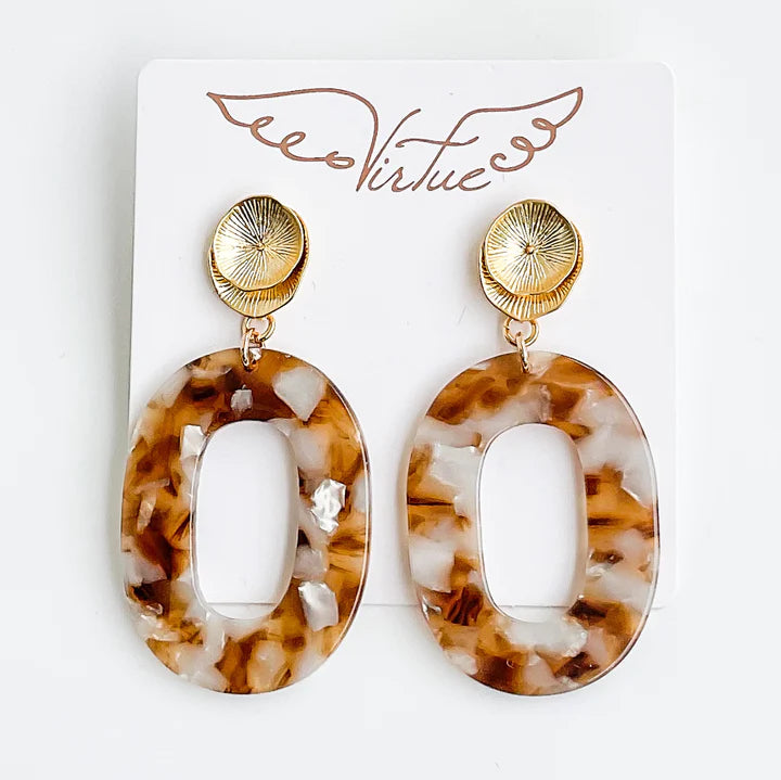 Virtue | Lily Post With Acrylic Oval Earrings