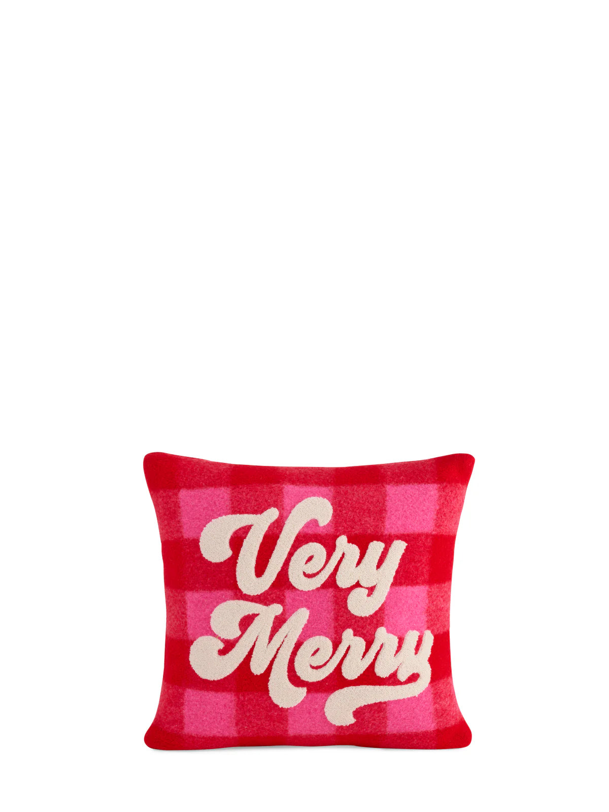 Shiraleah | "Very Merry" Plaid Pillow - Red