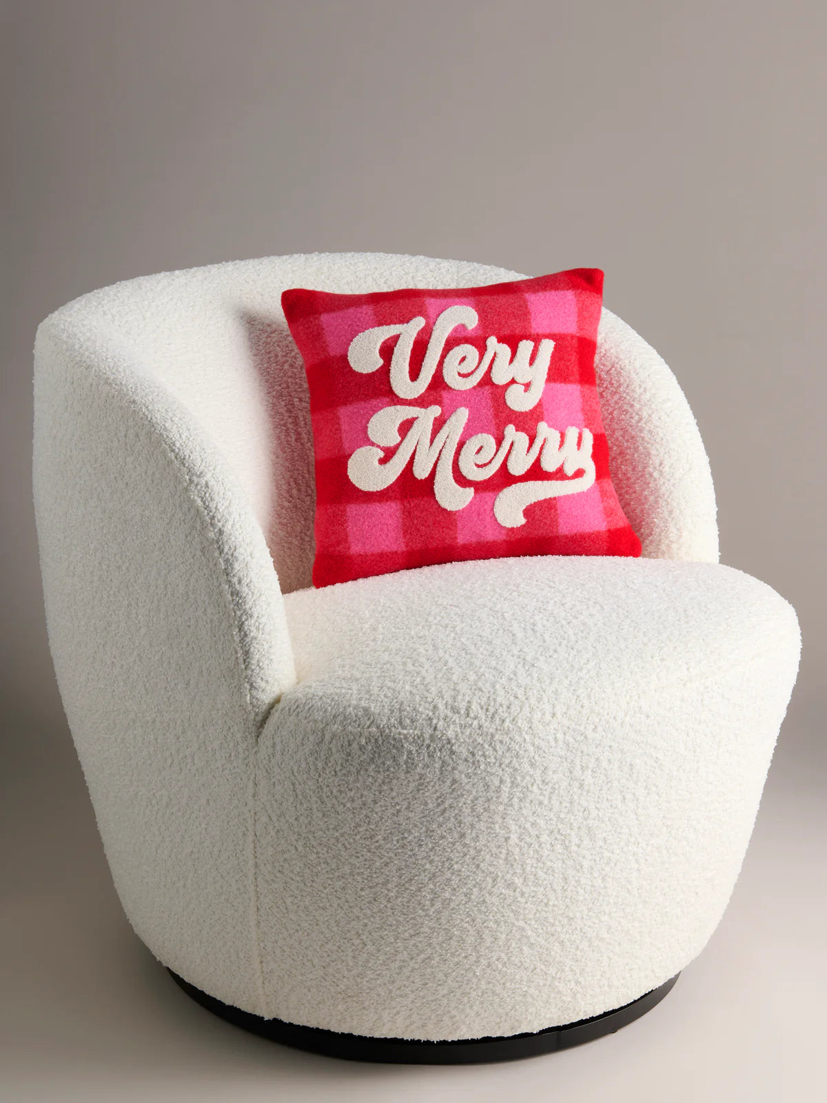 Shiraleah | "Very Merry" Plaid Pillow - Red