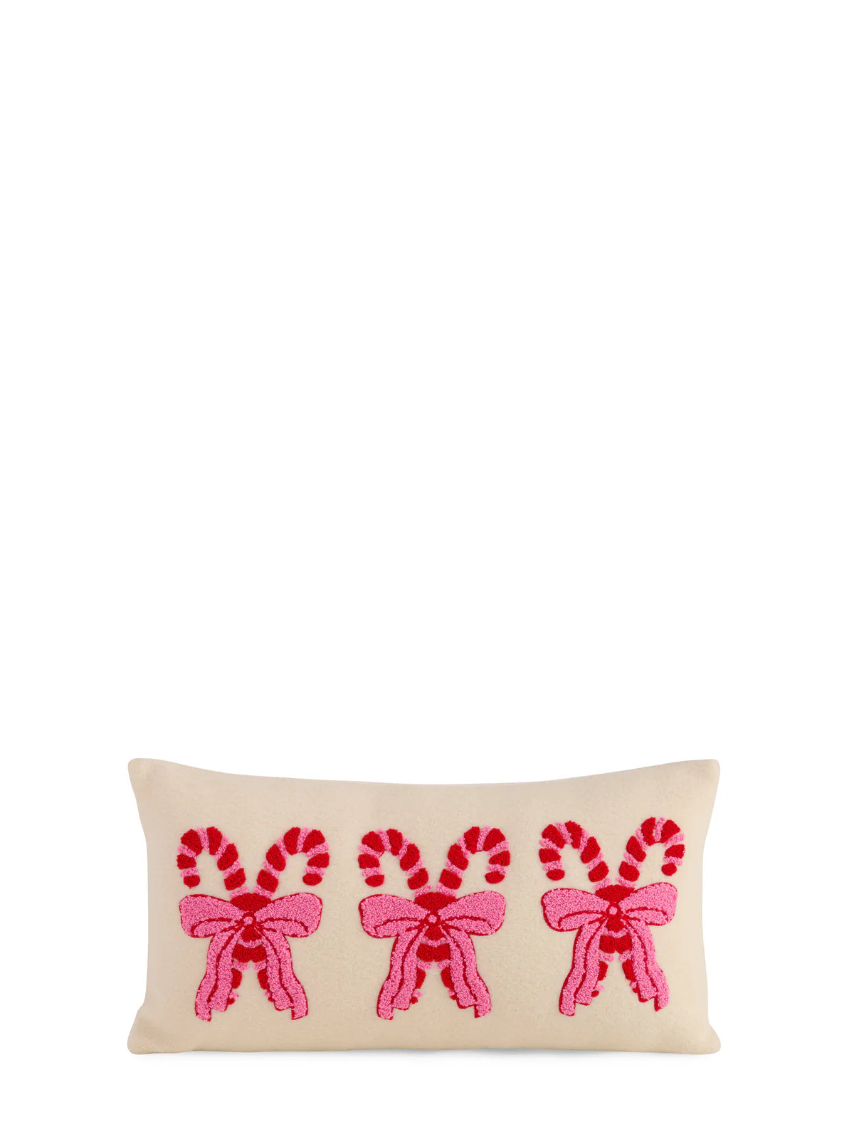 Shiraleah | Pretty Candy Cane Pillow - Ivory
