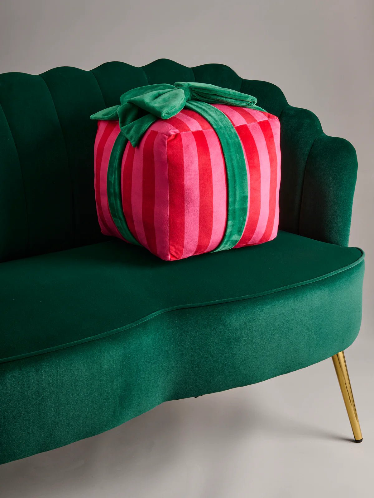 Shiraleah | Stripe Gift Box Large Pillow - Red