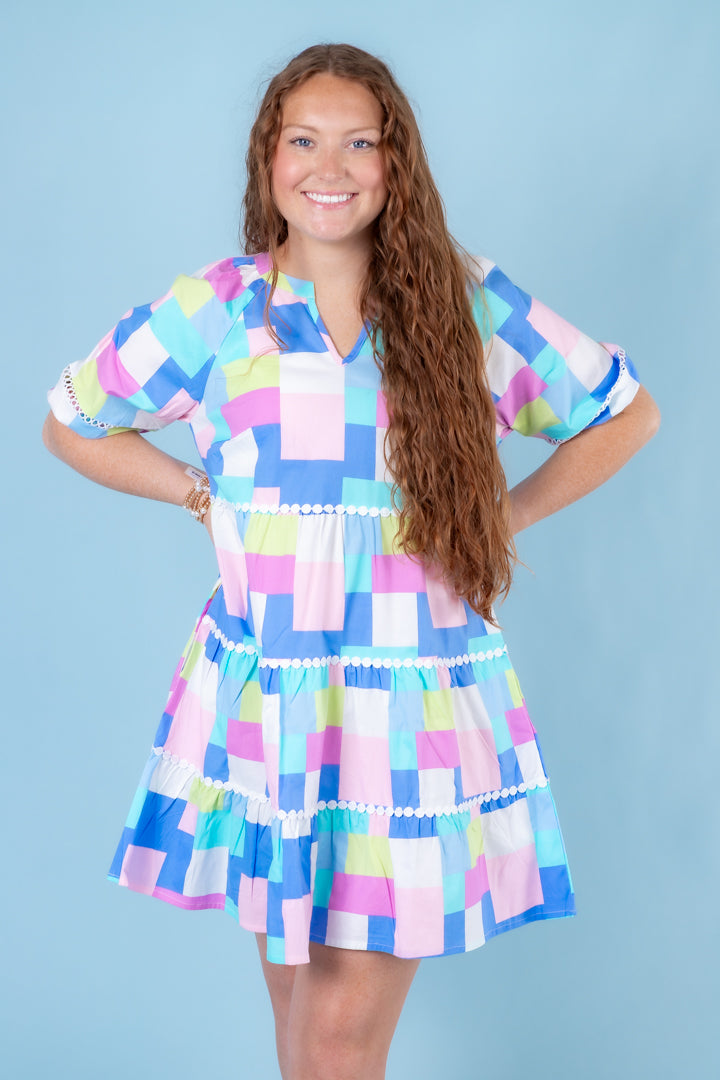 Mary Square | Palmer Dress | Picnic Party Blue