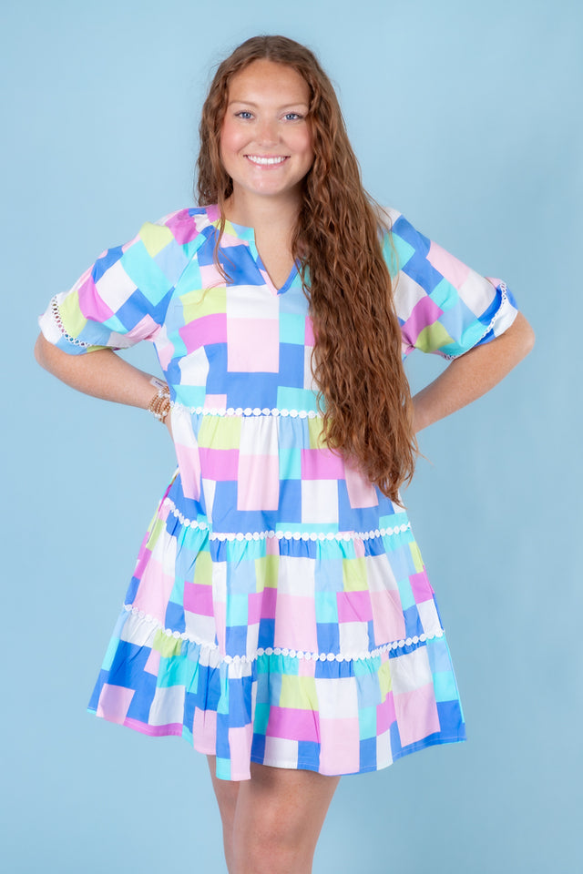 Mary Square | Palmer Dress | Picnic Party Blue