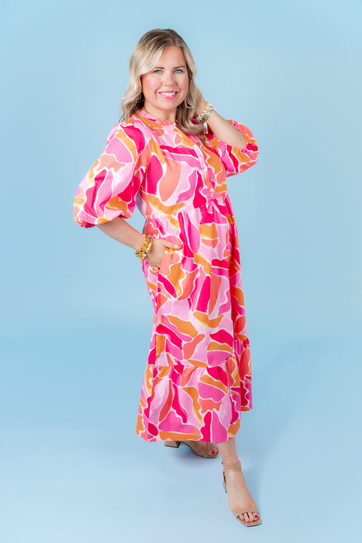 mary square maxi dress Jema Dress Bell Blooms Blue / L
