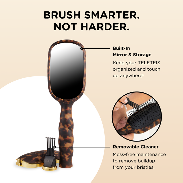Teleties | Detangler Hair Brush for Medium Hair - Tortoise