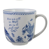 Stoneware Mug With Saying | Blue & White