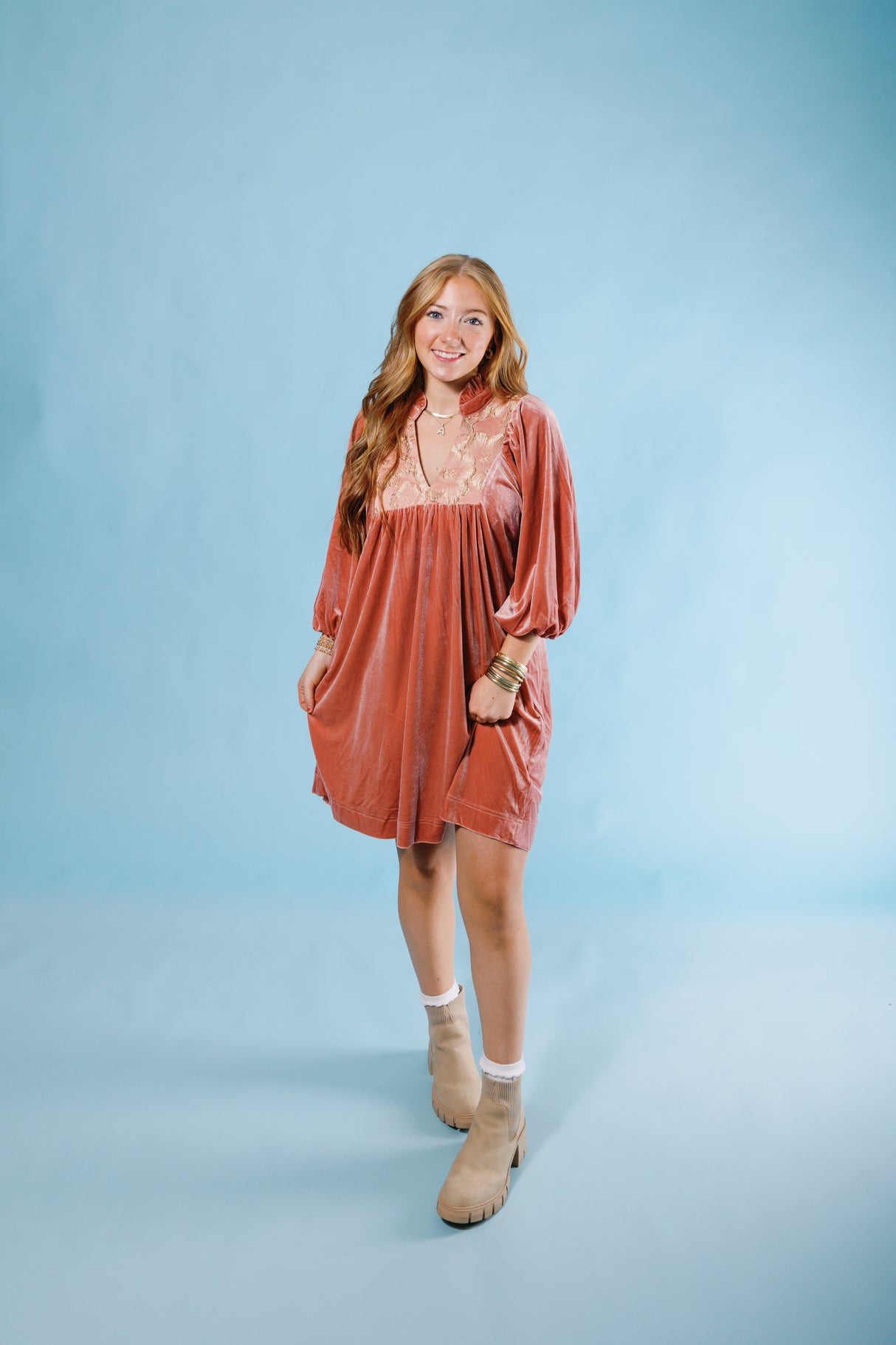 The Dusty Rose Mini Dress