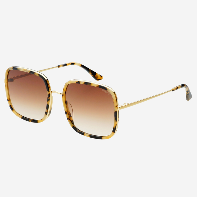 Freyrs | Cosmo Acetate Womens Square Sunglasses - Milky Tortoise