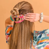 Teleties | Fuchsia Dream Large Round Hair Clip