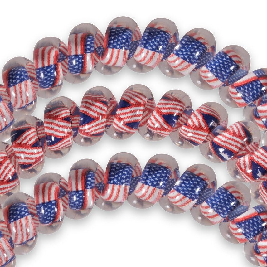 Teleties | Stars and Stripes - Large Spiral Hair Ties