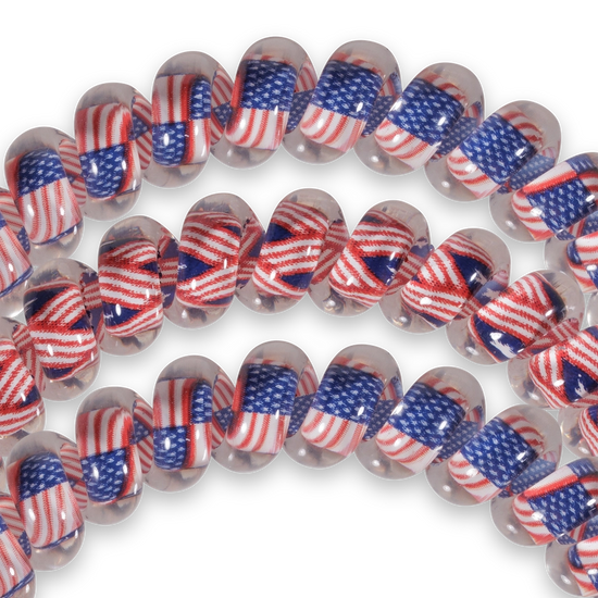 Teleties | Stars and Stripes - Large Spiral Hair Ties