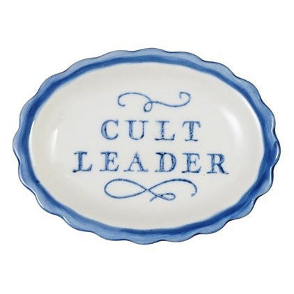 Stoneware Scalloped Dish With Saying | Blue & White