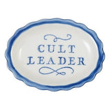 Stoneware Scalloped Dish With Saying | Blue & White