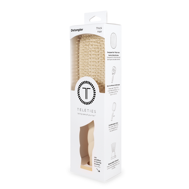 Teleties | Detangler Hair Brush for Thick Hair - Tan