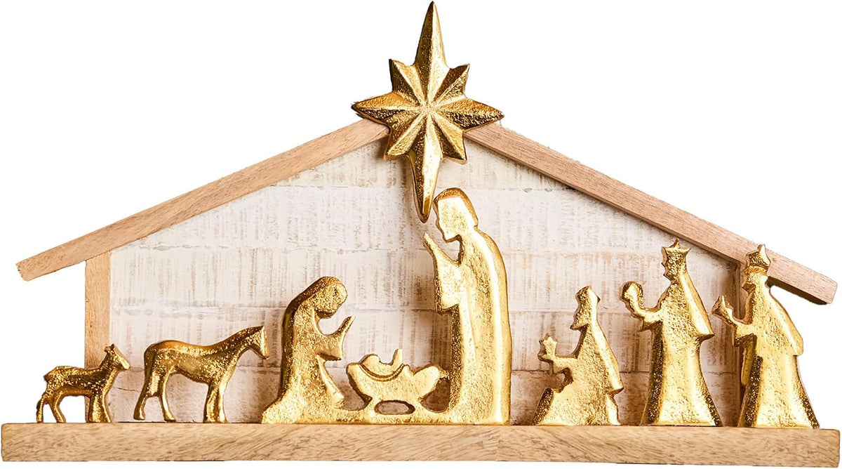 Mary Square | Nativity Scene Gold Large