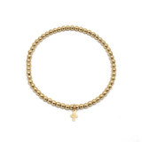 Erin Gray | 3mm Gold Filled Karma Waterproof Bracelet with Luxe Cross