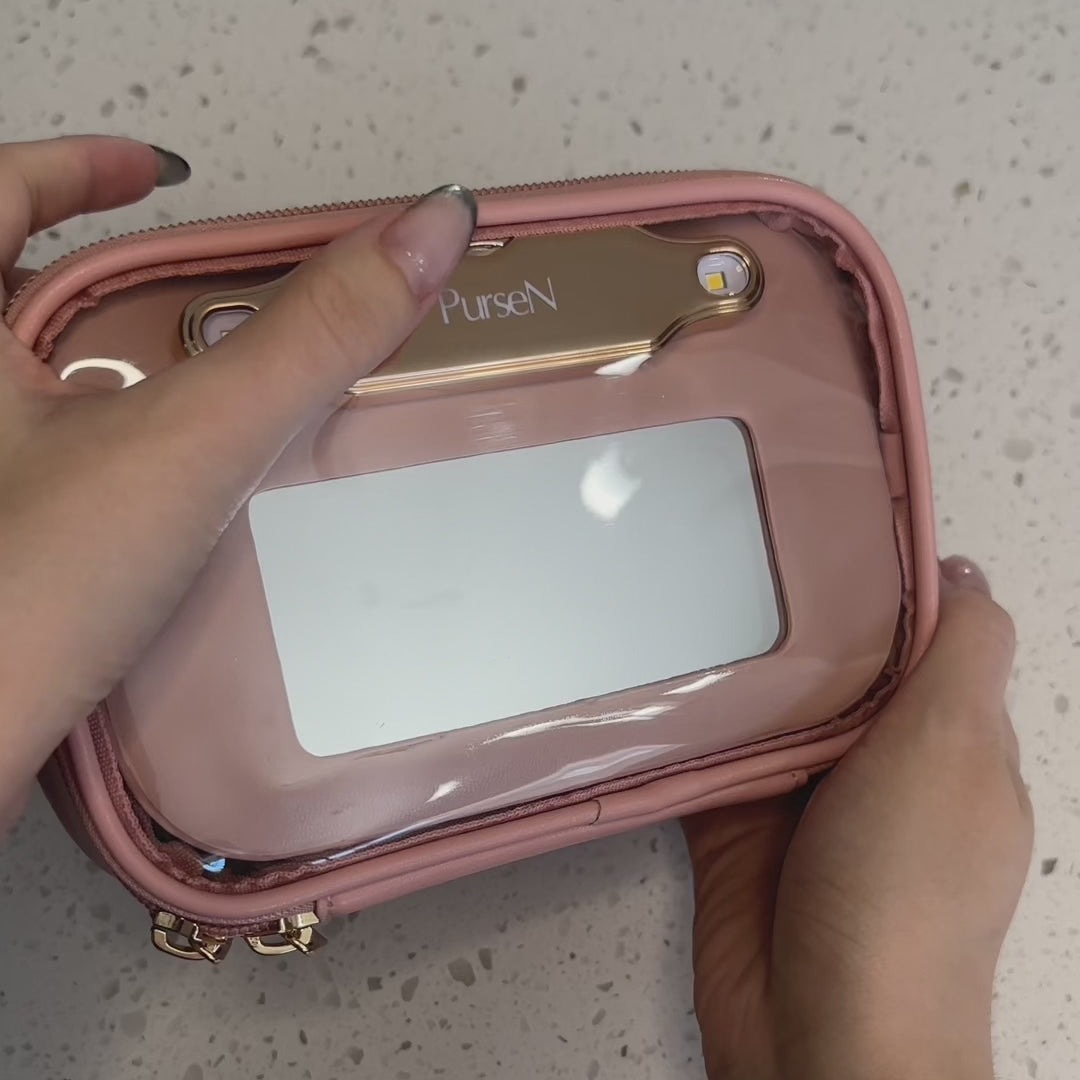 PurseN | LITTMINI - Lighted Mirror Case - Petal Rose