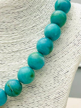 Two Forty Two | CHIC | Pendant on Beaded Necklace - Marbled Turquoise