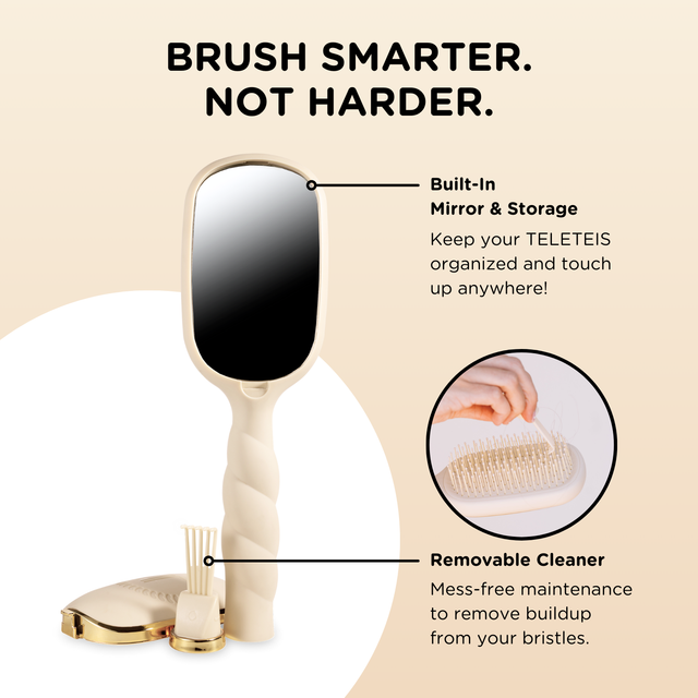 Teleties | Detangler Hair Brush for Thick Hair - Tan